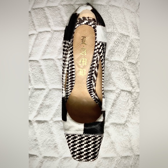 L.A.M.B - NWT Houndstooth Juva Calf Hair Heels/pumps. Beverly Hills Macys. - Picture 12 of 16